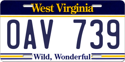 WV license plate OAV739
