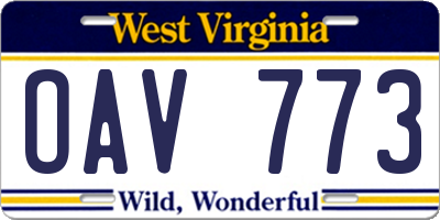 WV license plate OAV773