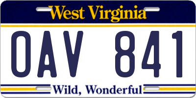 WV license plate OAV841
