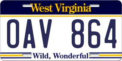 WV license plate OAV864