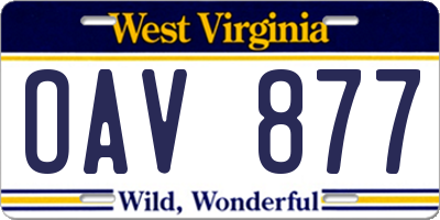 WV license plate OAV877