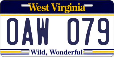 WV license plate OAW079