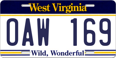 WV license plate OAW169