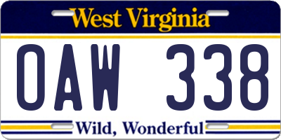 WV license plate OAW338
