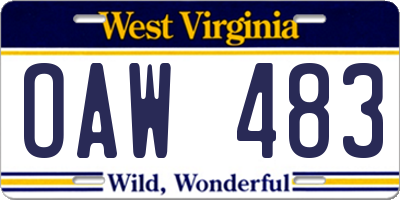 WV license plate OAW483