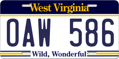 WV license plate OAW586