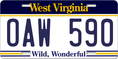 WV license plate OAW590