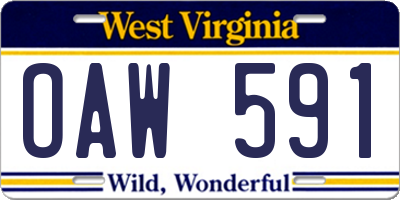 WV license plate OAW591