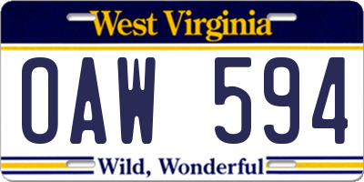 WV license plate OAW594