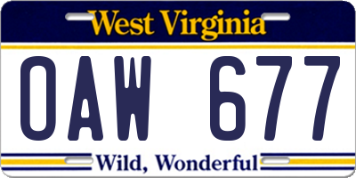 WV license plate OAW677