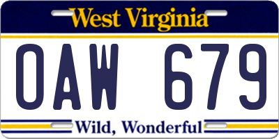 WV license plate OAW679