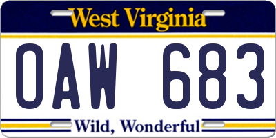 WV license plate OAW683