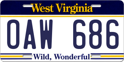 WV license plate OAW686