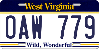 WV license plate OAW779