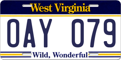 WV license plate OAY079