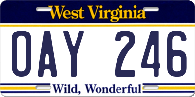 WV license plate OAY246