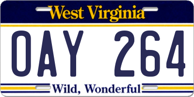 WV license plate OAY264
