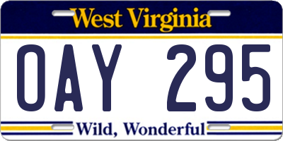 WV license plate OAY295