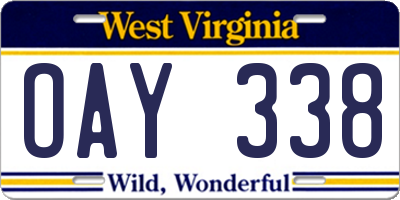 WV license plate OAY338