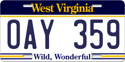 WV license plate OAY359