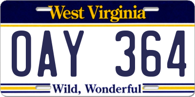 WV license plate OAY364