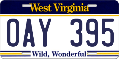 WV license plate OAY395