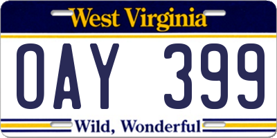 WV license plate OAY399