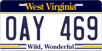 WV license plate OAY469