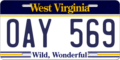 WV license plate OAY569