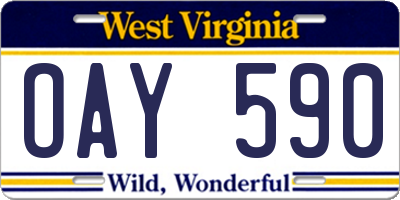 WV license plate OAY590