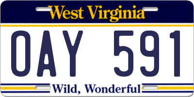 WV license plate OAY591