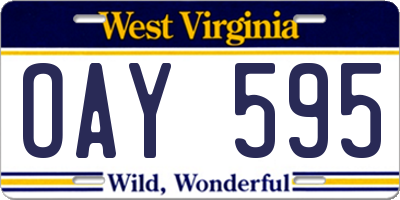 WV license plate OAY595