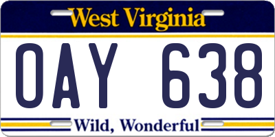 WV license plate OAY638