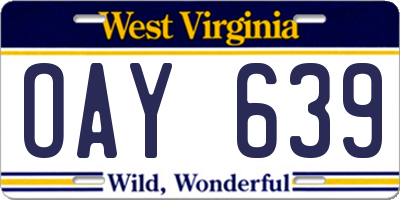 WV license plate OAY639