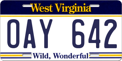 WV license plate OAY642
