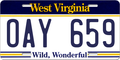 WV license plate OAY659
