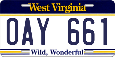 WV license plate OAY661