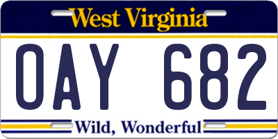 WV license plate OAY682