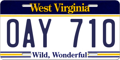 WV license plate OAY710