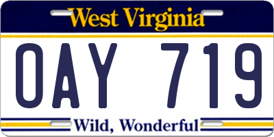 WV license plate OAY719