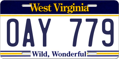 WV license plate OAY779