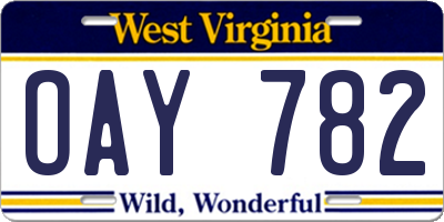 WV license plate OAY782