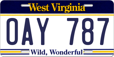 WV license plate OAY787