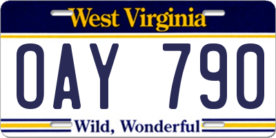 WV license plate OAY790