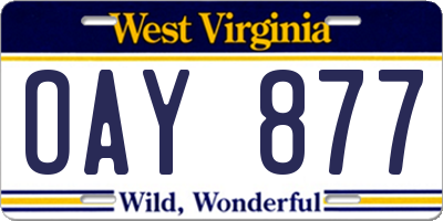 WV license plate OAY877