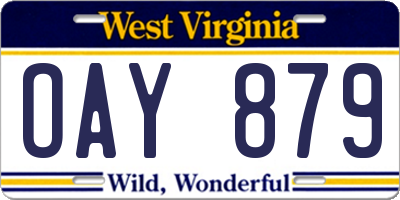 WV license plate OAY879
