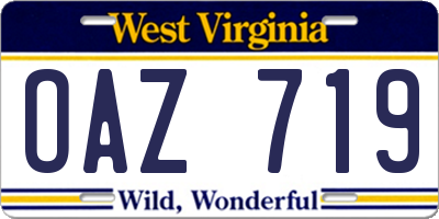 WV license plate OAZ719