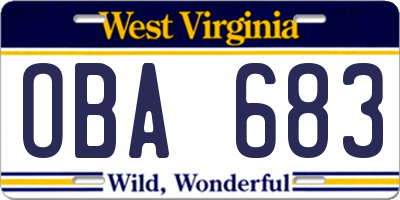 WV license plate OBA683