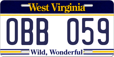 WV license plate OBB059