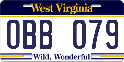 WV license plate OBB079